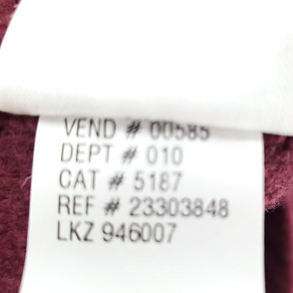 Y2K Eddie Bauer Lambswool-Blend Chunky Hooded Cardigan Sweater L Tall Red - Picture 16 of 16